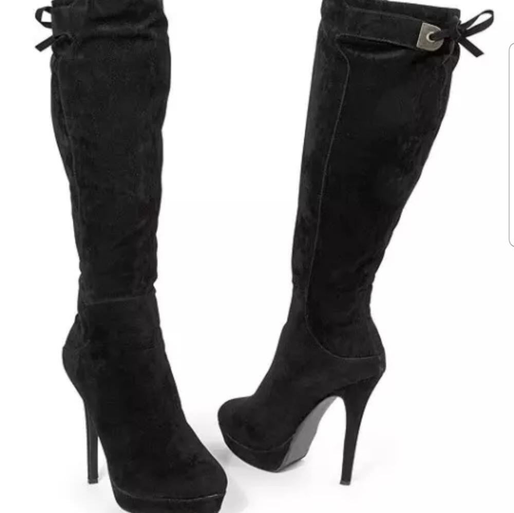 ๐ฆNEW ITEMโผ SEXY SUEDE TIE BACK BOOT W/BOX - Picture 2 of 6